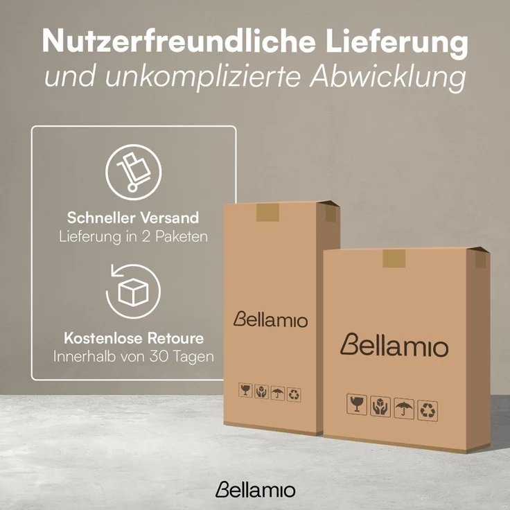 Bellamio 'Vist' Waschmaschinenschrank mit Regal und Oberschrank, Waschturm für Waschmaschine & Trockner, mit 2 Fächern und 2 Ablagen, mit Wandanschluss für Standardgeräte, Bad/HWR, Anthrazit/Eichenoptik – Bild 10