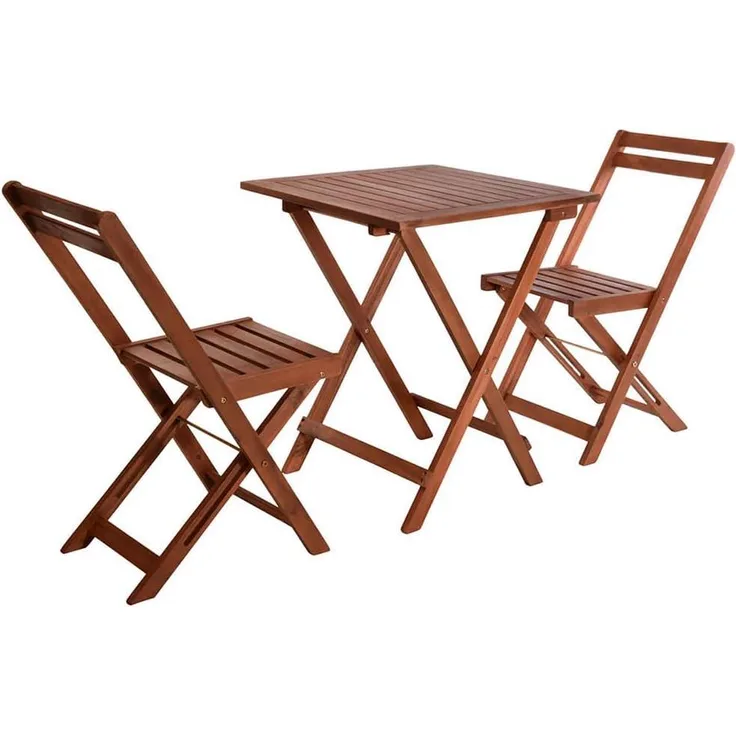 Tisch-Set mit 2 Stühlen EDM Akazienholz