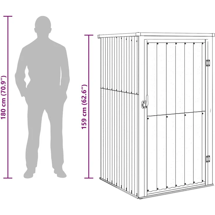vidaXL Gerätehaus Grün 88x89x161 cm Verzinkter Stahl 316205 – Bild 9