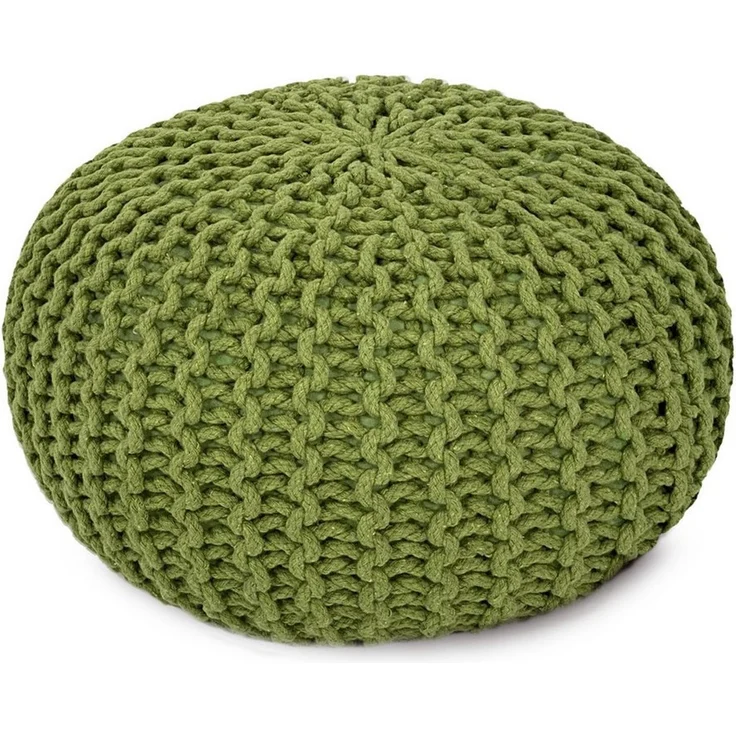 Amagohome Sitzhocker, Pouf, XXL Baumwolle, Grün, ø 45 cm – Bild 1