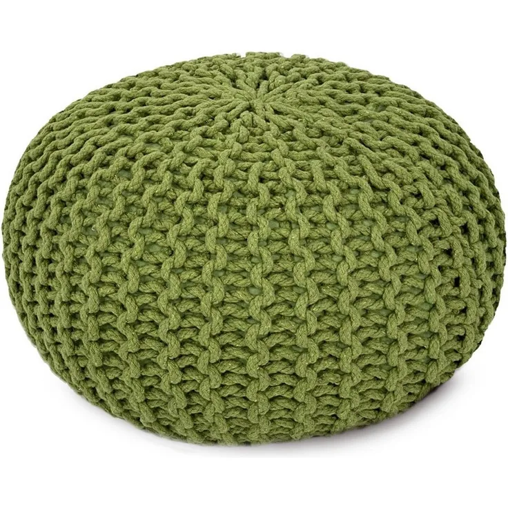 Amagohome Sitzhocker, Pouf, XXL Baumwolle, Grün, ø 45 cm