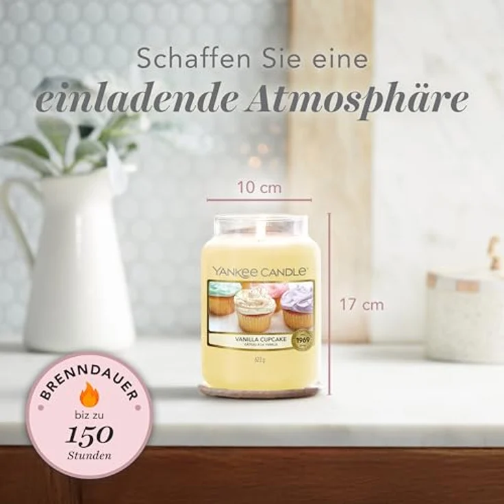 Yankee Candle Duftkerze im Glas (groß) | Vanilla Cupcake | Kerze mit langer Brenndauer bis zu 150 Stunden | Perfekte Geschenke für Frauen – Bild 5