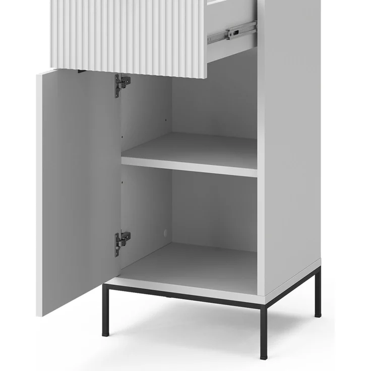 Badschrank Eliza Weiß 40 x 87 cm mit Tür und Schublade Vicco – Bild 6