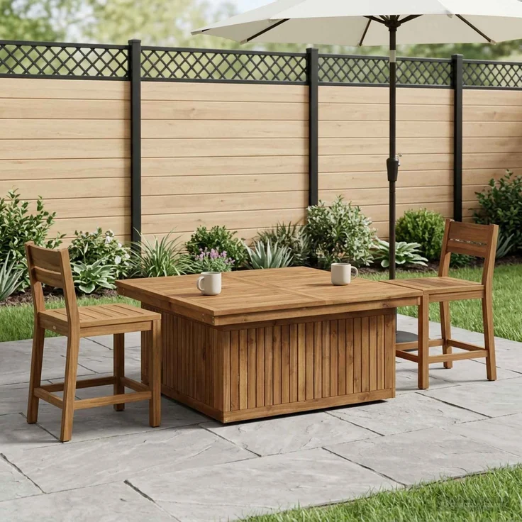 vidaXL Gartenkaffee Tisch aus massivem Akazienholz höhenverstellbar 901245 – Bild 3
