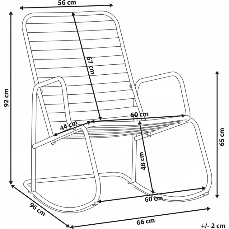 Garten-Schaukelstuhl TURI Metall Cremeweiß – Bild 2