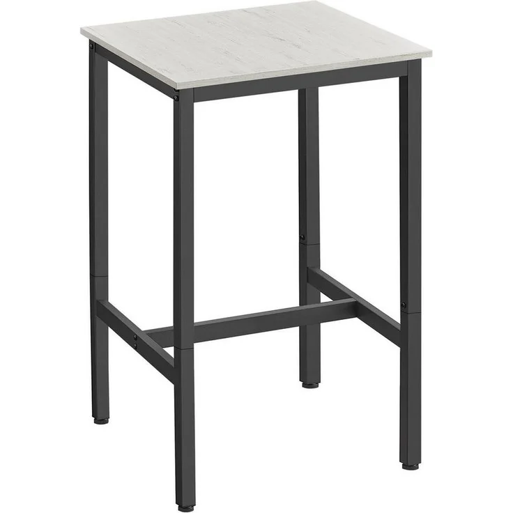 Vasagle Bartisch, Stehtisch, Küchentisch, hoch, mit Stahlgestell, 60 x 60 x 92 cm, einfache Montage, für Küche, Wohnzimmer, modern, Vintageweiß-Schwarz von Songmics LBTDE025B73 – Bild 1