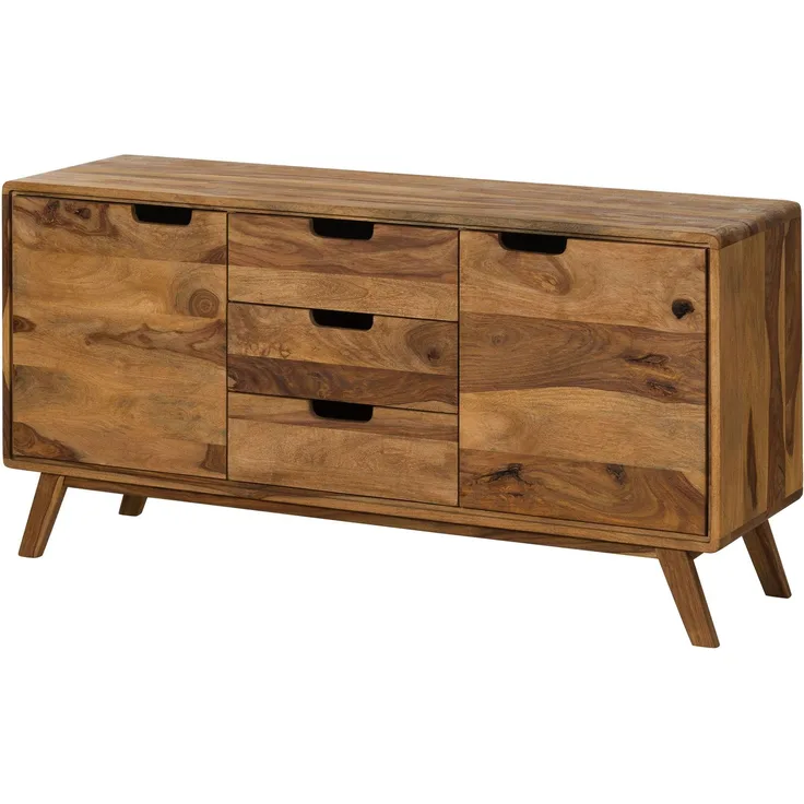 Sideboard Sheesham 134x40x65 natur sandgestrahlt lackiert MALMÖ 2 #207