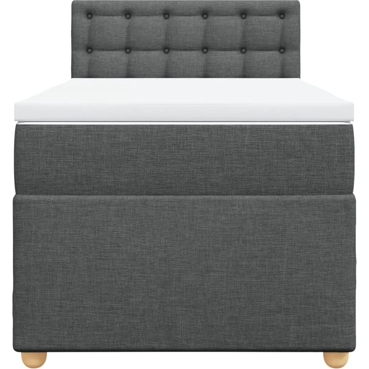 vidaXL Boxspringbett mit Matratze Dunkelgrau 90x200 cm Stoff 3288878 – Bild 6