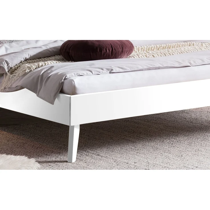 Hasena Polsterbett Simone Grau/Weiß mit gepolstertem Kopfteil 140x200 cm, Fußhöhe 20 cm MDF weiss deckend – Trento – Bild 4