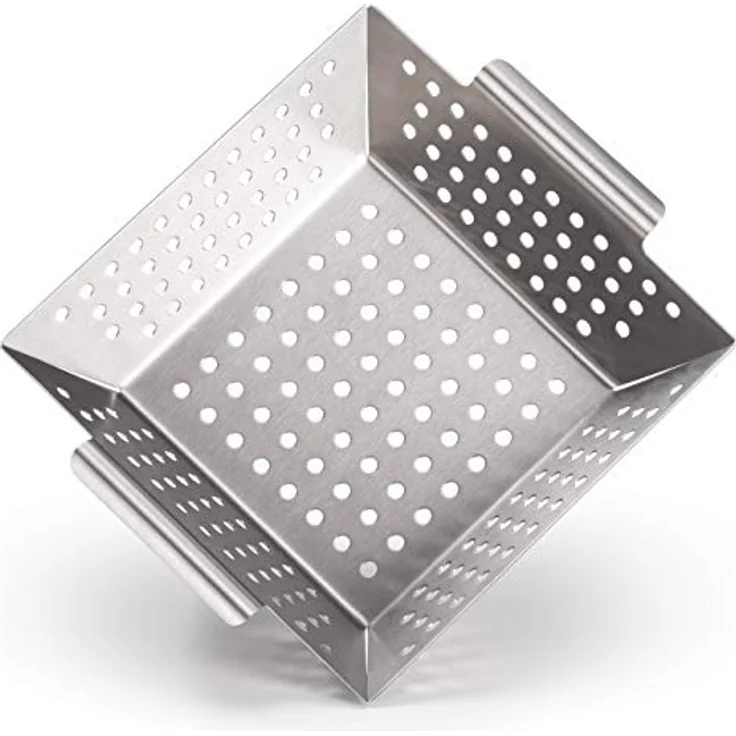 Blumtal Grillschale Grillkorb aus 100% Edelstahl, Edelstahl, (Grillzubehör, 1-St), perfekt für Grillgemüse, Grillschale geeignet für alle Grillarten – Bild 2