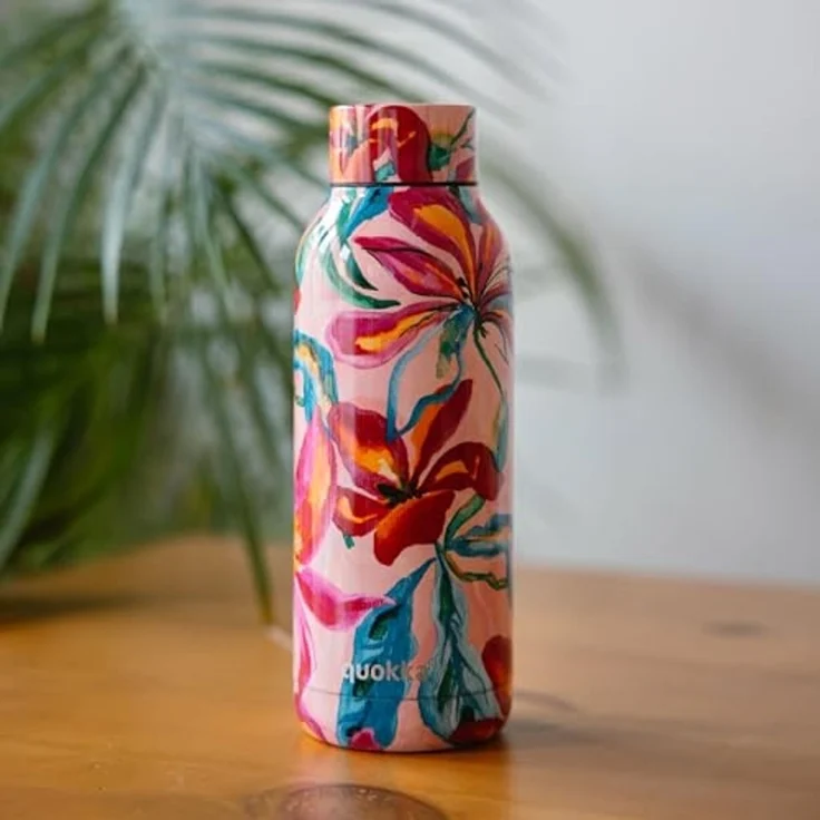 Quokka Solid Trinkflasche 510 ml TROPICAL BLOOM Edelstahl Doppelwandig Heiß Kalt isoliert – Bild 2