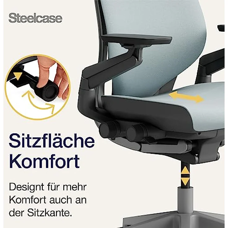 Steelcase Gesture Bürostuhl mit Bezug in Sturmhorizont mit Kopfstütze – Bild 8