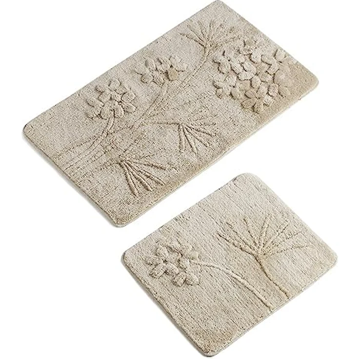 Badteppich Set 2-teilig beige – Bild 2