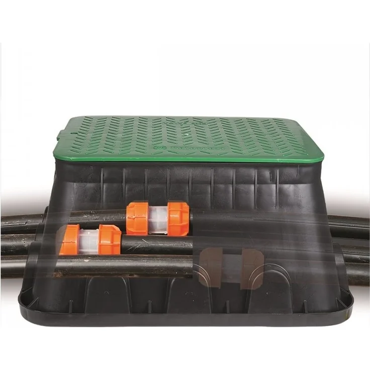 Heitronic 21042 Bodeneinbaudose Jumbo eckig schwarz grün 12 Ausgänge – Bild 2