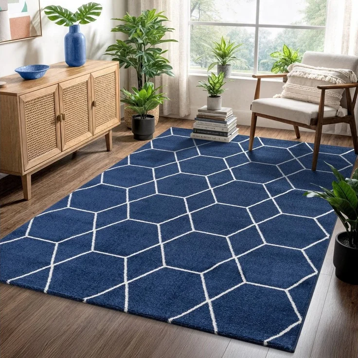 Sanat Teppich Trellis, rechteckig, Höhe: 10 mm, Kurzflor, skandi, boho, auch als Läufer und in rund – Bild 5