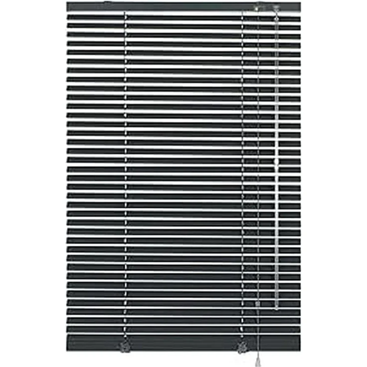 Deco Company Alu-Jalousie ohne Bohren, Zum Klemmen, Inkl. Klemmträgern, Sichtschutz, Lichtschutz, Blendschutz, Aluminium-Jalousie, Schiefer, 80 x 130 cm