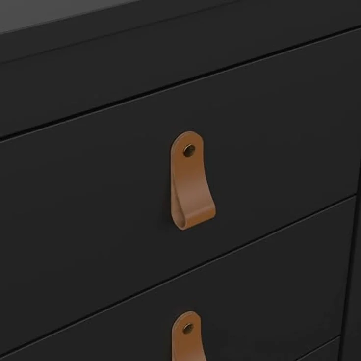 Dmora - Nachttisch Mirabelle, Niedrige Kommode, Tisch, Multifunktionaler Nachttisch, 44x38 h70 cm, Schwarz – Bild 5