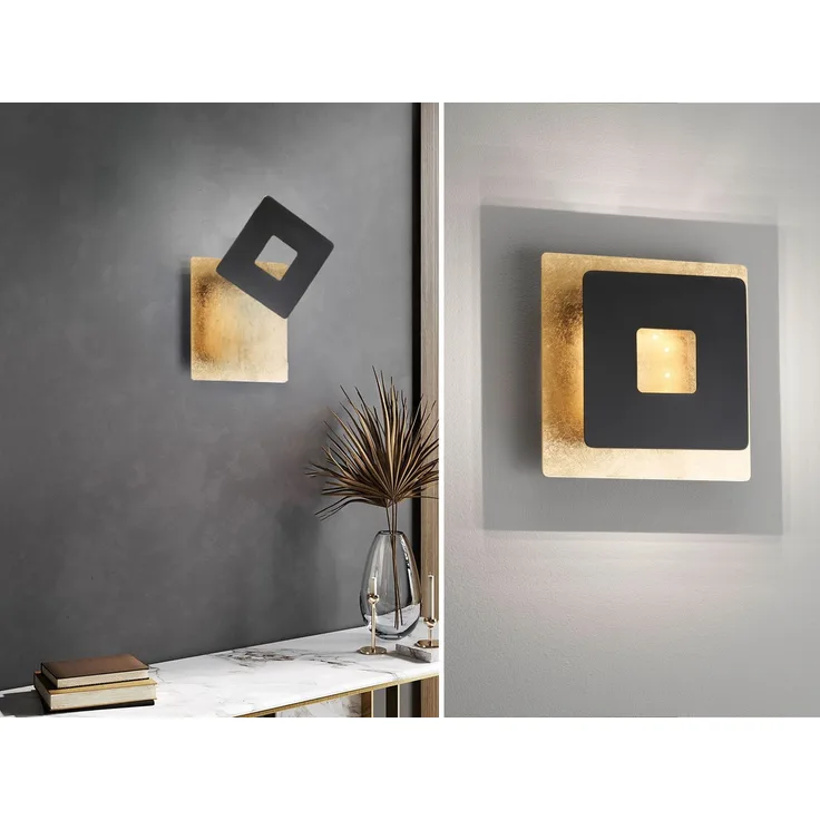 Fischer & Honsel 30478 LED Wandleuchte Hennes blattgoldfarben schwarz 3000K