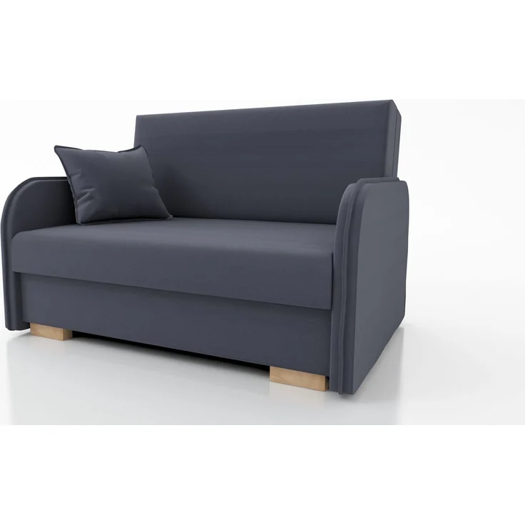 Wohnero 24 Goldi 2 Premium Schlafsofa 124x100 cm mit Schlaffunktion & Bettkasten – 113x195 cm Liegefläche, Hochwertiges Sofa Dunkelgrau – Bild 2