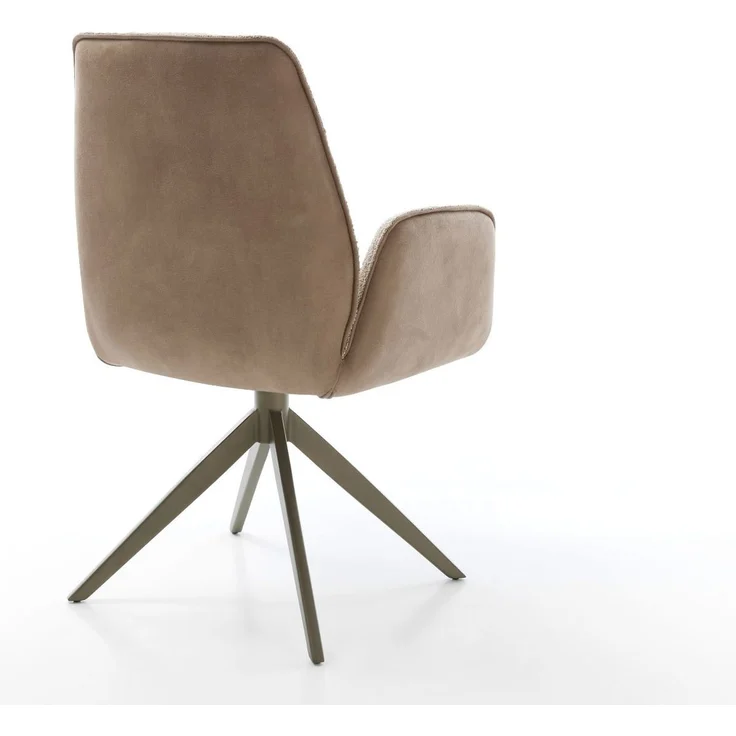 Drehstuhl Zoa-Flex Materialmix Schlamm Kreuzgestell breit Effektfinish Titan 360° drehbar Taschenfederkern – Bild 5