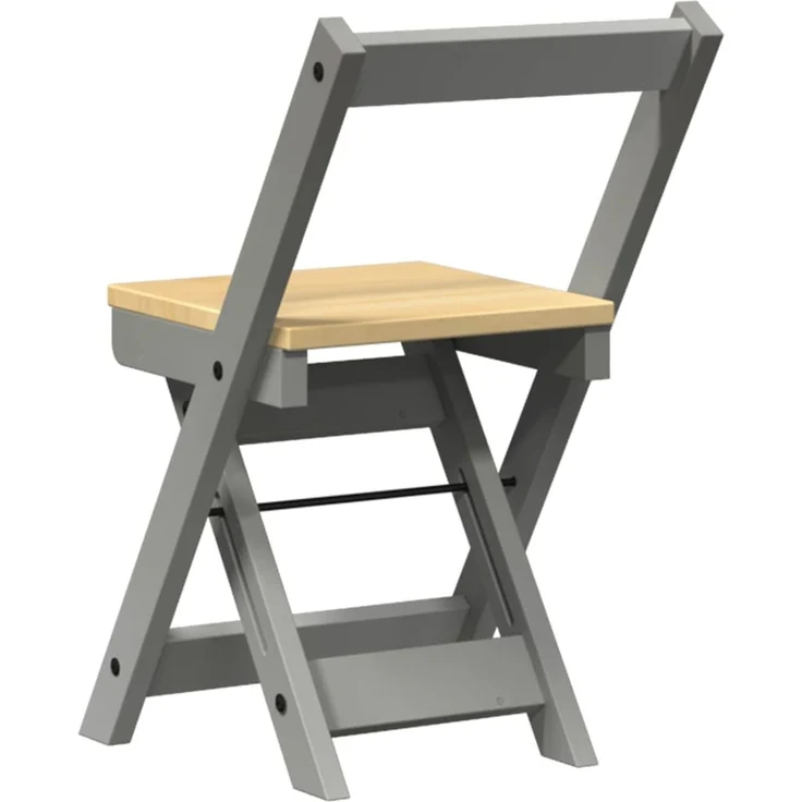 vidaXL Esszimmerstühle Klappbar 4 Stk. Corona Grau Massivholz Kiefer 4013438 – Bild 6