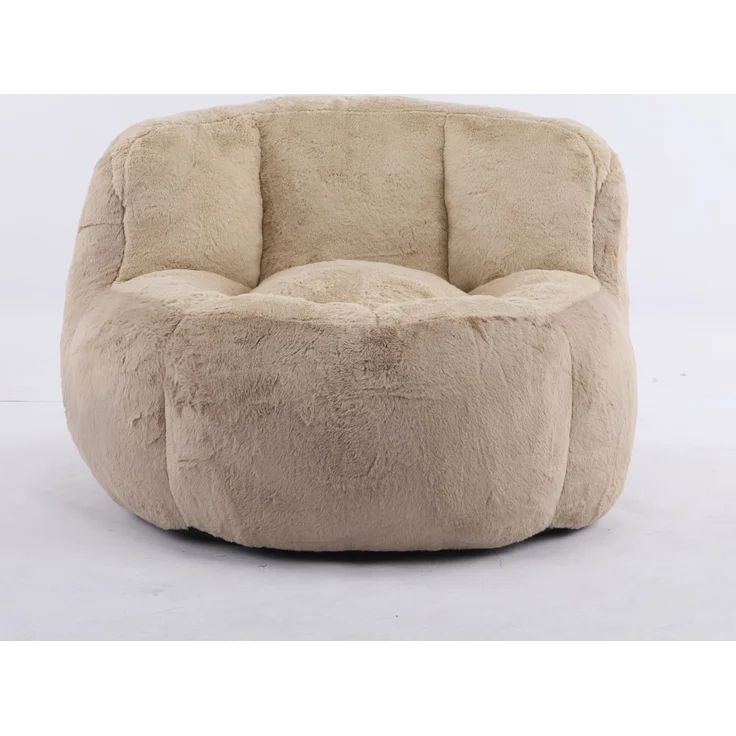 DESVIAE Sitzsack 106 x 110 x 77 cm Mehrfarbig aus Kunstfell – Schaumstoffflocken, Tragegriff – Bild 3