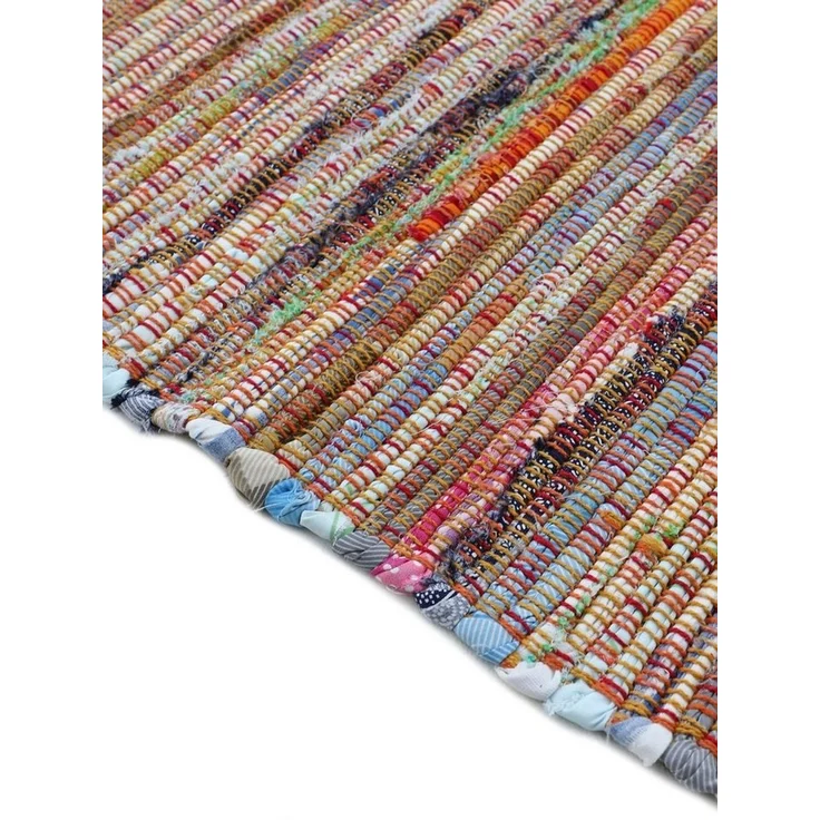 carpetfine 'Kelim Chindi' Teppich, Wendeteppich, rechteckig, Höhe: 6 mm, handgewebt, mit Fransen, Orange, 140x200 cm – Bild 4