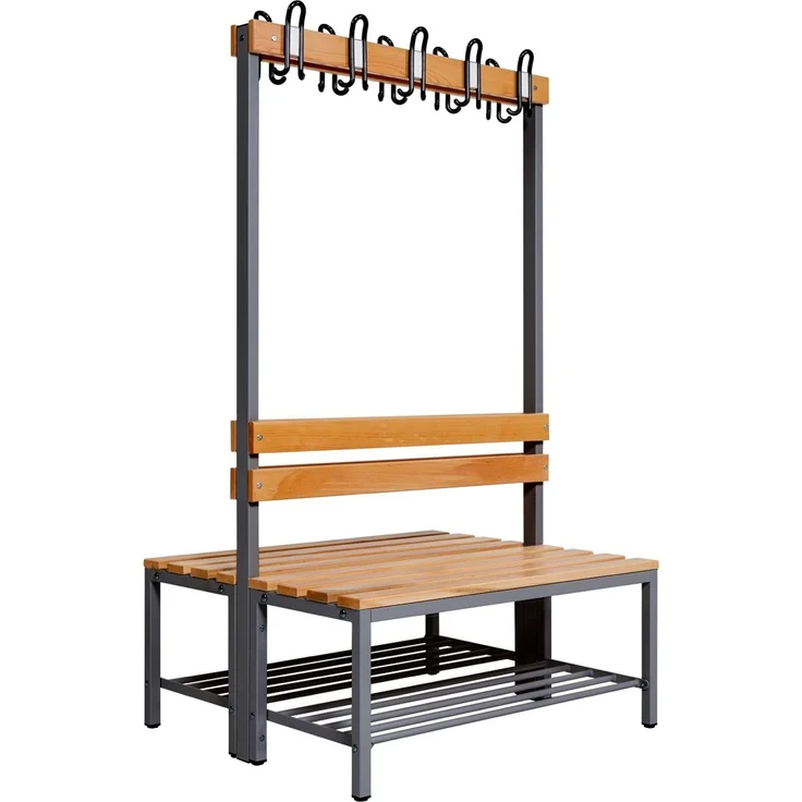 Garderobenbank doppelseitig mit Schuhrost 100 cm anthrazit – Bild 6