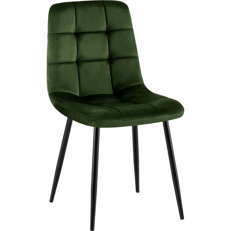 CLP Esszimmerstuhl Antibes Samtbezug gepolstert mit Rückenlehne bis 150 kg,grün