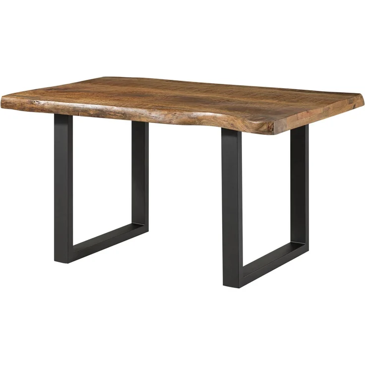 Baumtisch Mango 140x90x77 natur lackiert / U-Beine anthrazit matt FREEFORM 5 – Bild 10