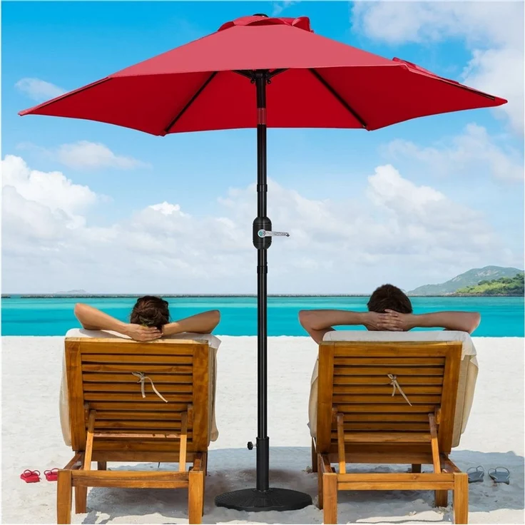 Yaheetech Sonnenschirm Φ 226/269/294 cm, Garten- und Marktschirm mit 6 Metallstreben für Balkon/Terrasse/Garten – Bild 1