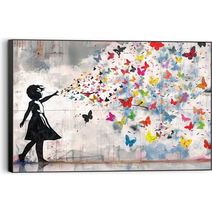 Reinders! Wandbild Butterfly Girl, Kinderzimmer - Mehrfarbig - MDF - Street Art - 90x60 cm – Bild 2