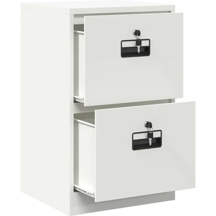 vidaXL Aktenschrank Weiß 45,5 x 42 x 74,5 cm Kaltgewalzter Stahl 891615 – Bild 6