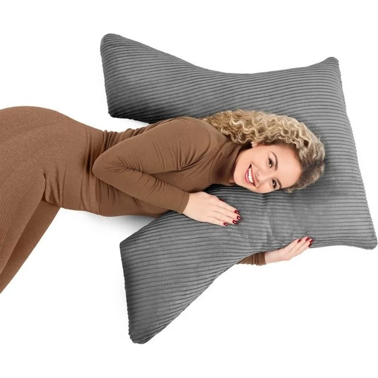 Amilian Schlafkissen - Lesekissen für Bett und Sofa - Seitenschläferkissen - Stillkissen, Seitenschläfer, Rückenlage, Schlafkissen für Seitenlage, Kissen mit Füllung und abnehmbarem Bezug - Stillhilfe – Bild 4