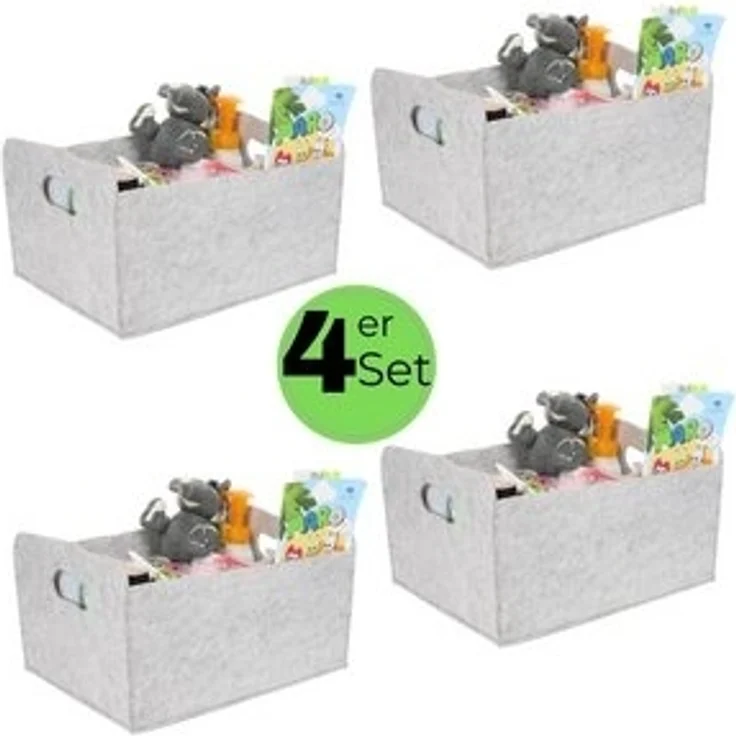GarPet Aufbewahrungsbox 4x Aufbewahrungsbox faltbar Stoff Box Aufbewahrungskorb Filzkorb – Bild 6