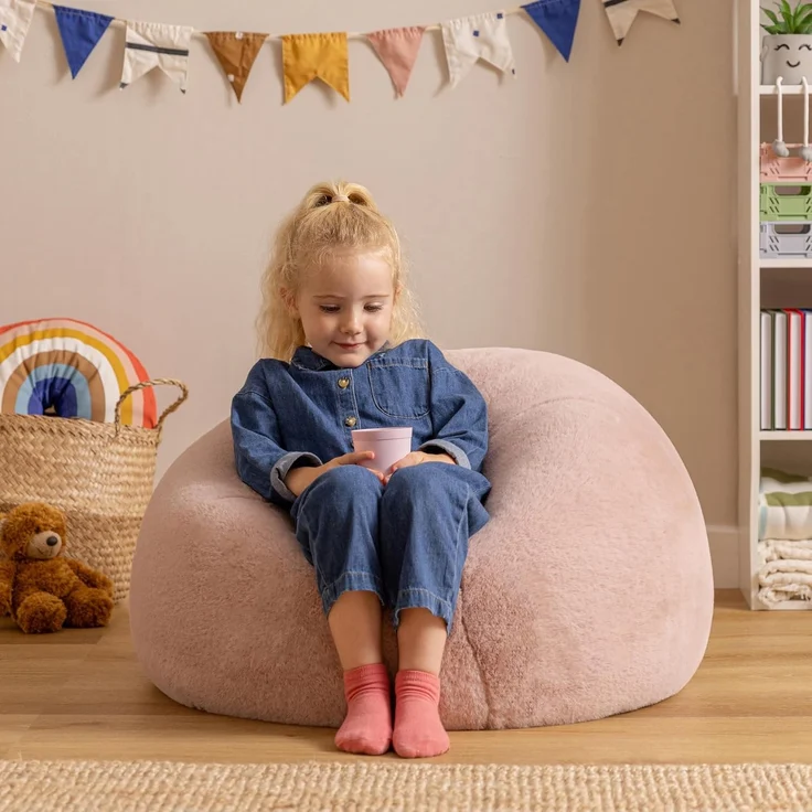 icon Sitzsack Flauschig aus Kunstfell für Kinder, mit Füllung, Made in Germany, für Kinderzimmer, flauschig – Bild 2