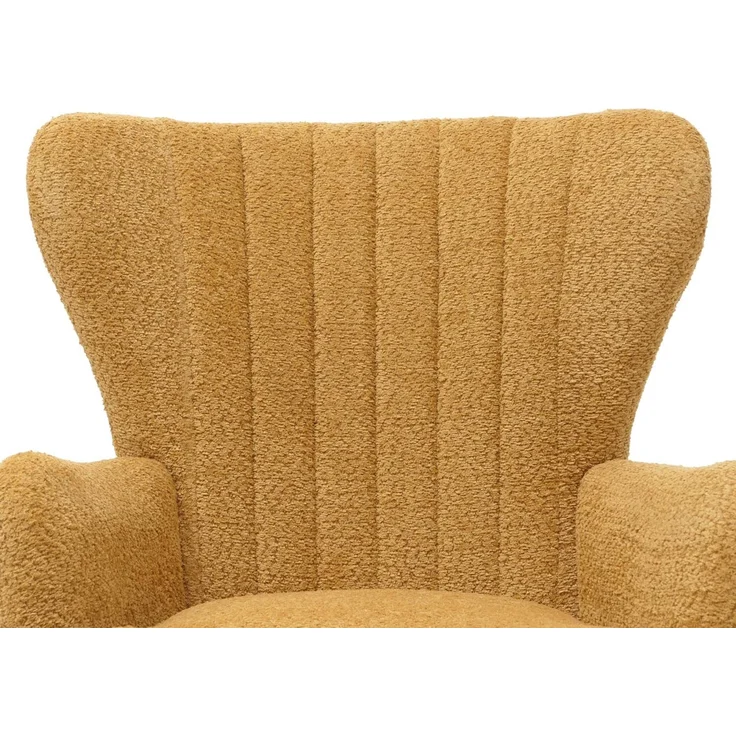 Lounge-Sessel HWC-K37, Cocktail-/Ohrensessel Polsterstuhl Retro Vintage Stoff Chenille (500g/m²) ~ gelb – Bild 7