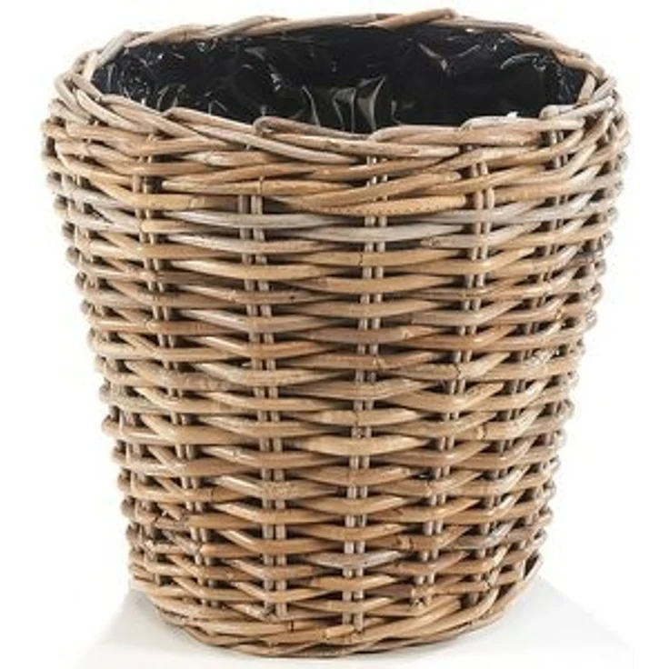 Kobolo Pflanzkübel Pflanzkorb Rattan - rund - mit Folie ausgeschlagen – Bild 6