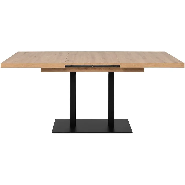 Calicosy Ausziehbarer Esstisch Dekor Artisan-Eiche und Schwarz L160-240 cm – QUADRATO - Helles Holz
