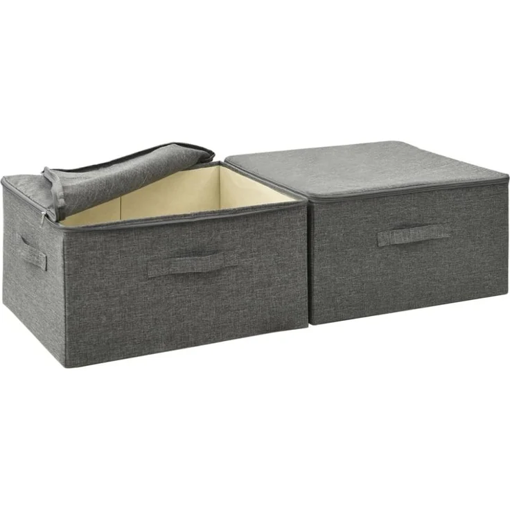 vidaXL Aufbewahrungsboxen 2 Stk. Stoff 43x34x23 cm Anthrazit 332909 – Bild 5