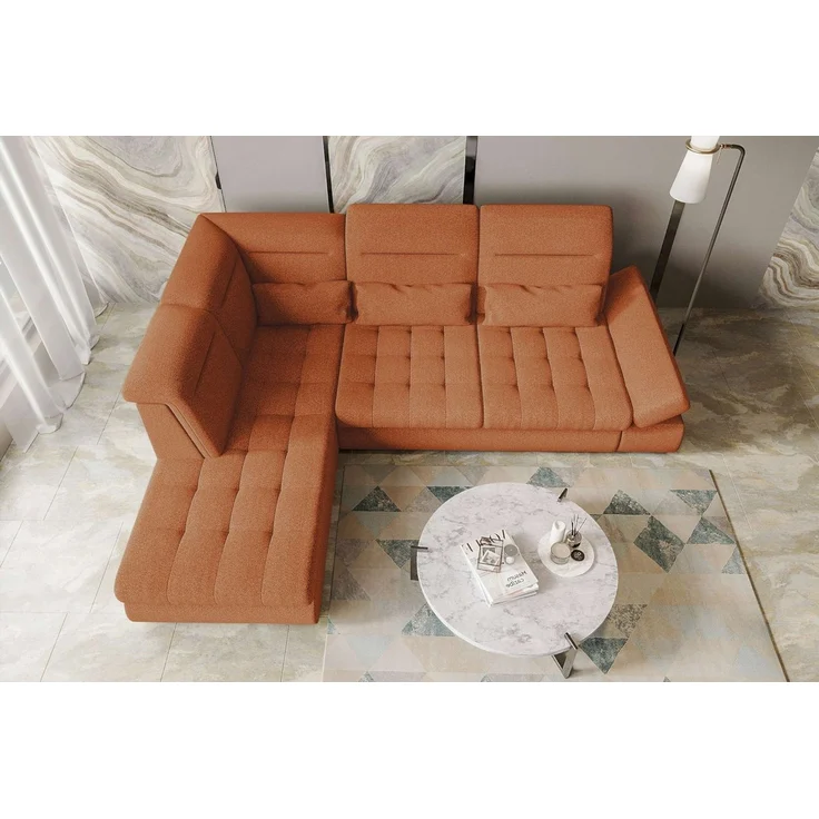 99rooms Ecksofa Toscana, Sofa L-Form, Eckcouch, Bettfunktion, Rundumbezug aus gepolstertem Strukturstoff NEVE – Bild 2