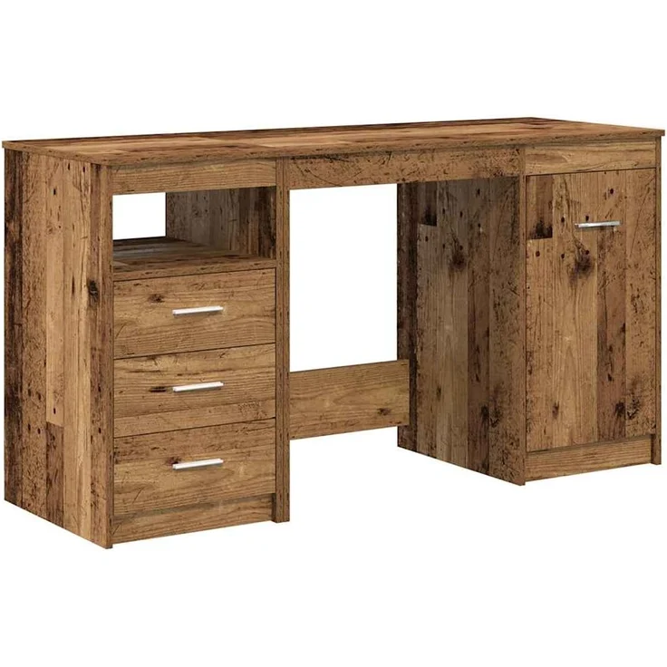 vidaXL Schreibtisch mit Unterschrank Altholz Holzwerkstoff 3328551 – Bild 1