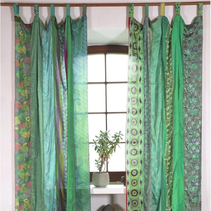 Guru-Shop Vorhang Vorhang 2 Stück seidige upcycling Gardine aus.. – Bild 4