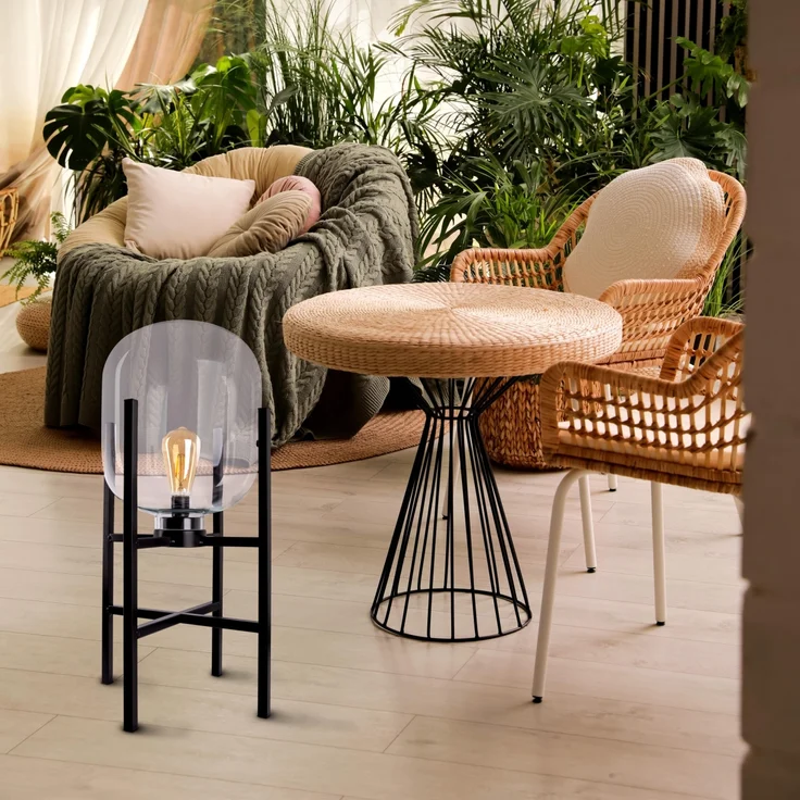 Näve Akku-Außenleuchte Lora 58 cm schwarz/transparent warmweiß – Bild 7
