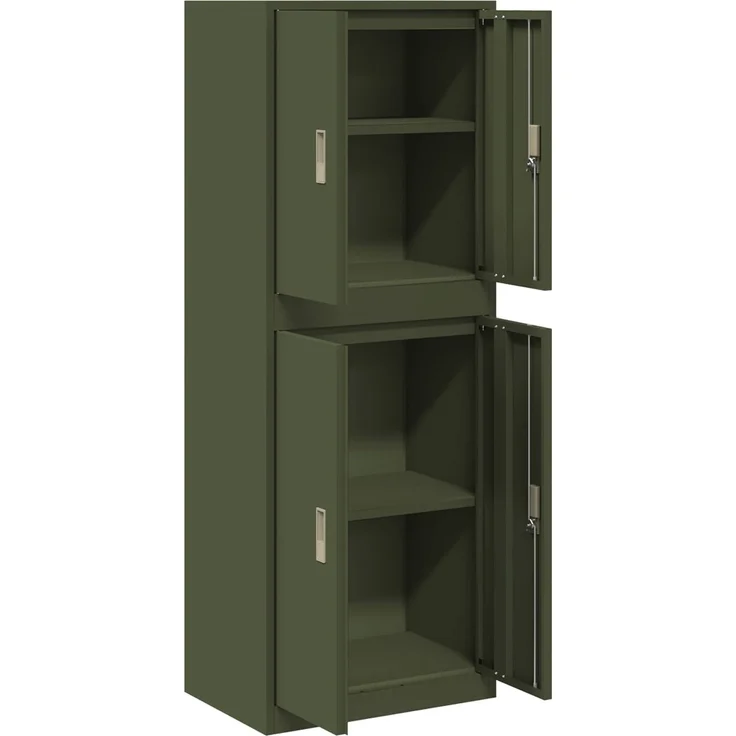 vidaXL Aufbewahrungsschrank 2 stk. Olive Grün 60 x 40 x 160 cm Stahl 3438751 – Bild 5