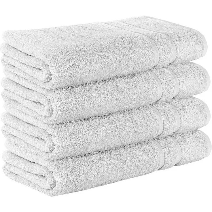 StickandShine Saunatuch 4er Set Premium Frottee Saunatücher 80x200 cm WEISS Frottee