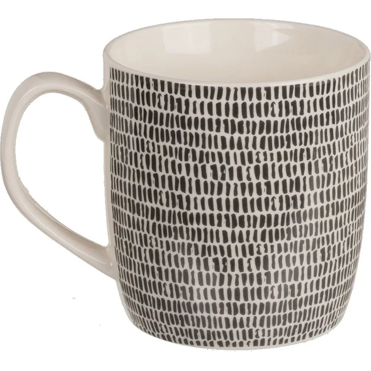 Tasse ca. 8,6 x 9,2 cm in Schwarz/Weiß mit Herz- oder Strichmotiv Kaffeetasse Striche