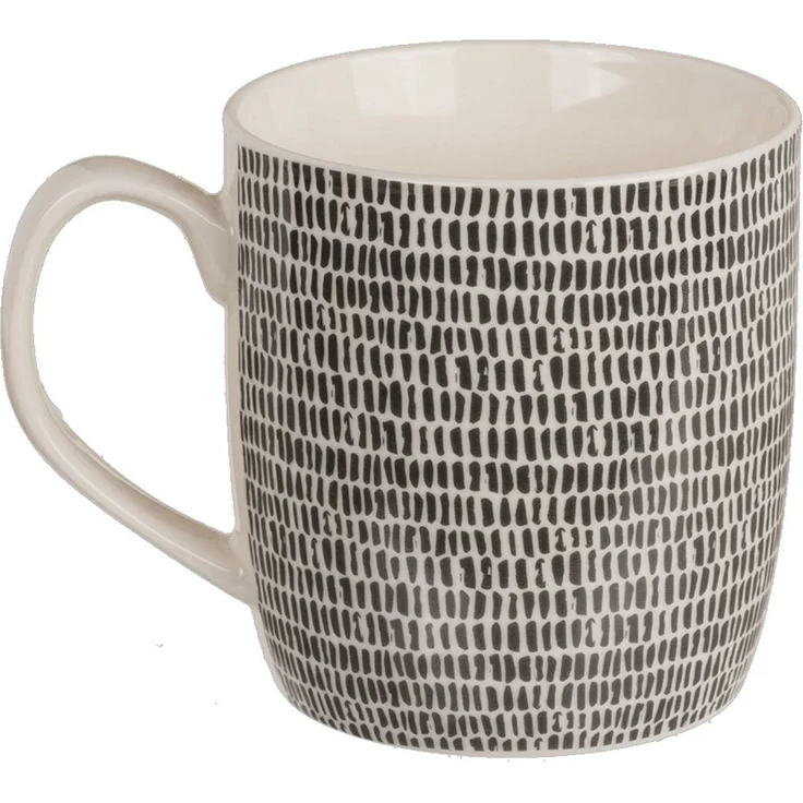 Tasse ca. 8,6 x 9,2 cm in Schwarz/Weiß mit Herz- oder Strichmotiv Kaffeetasse Striche