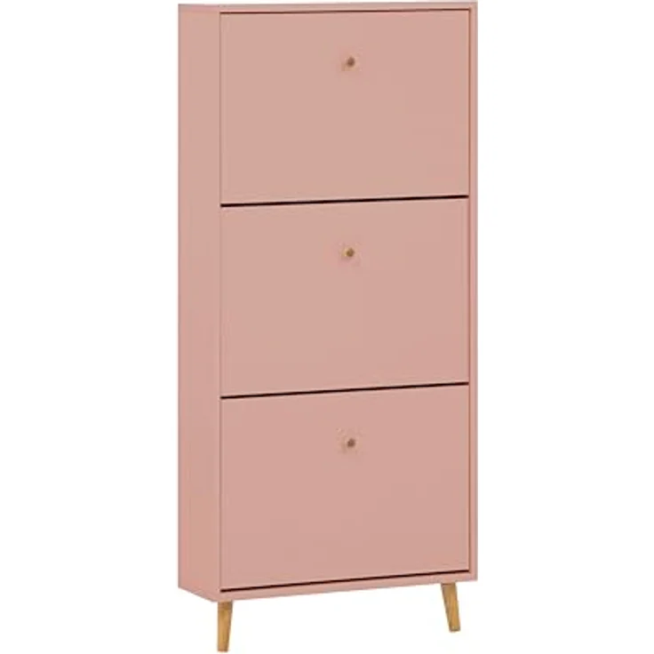 MID.YOU Schuhkipper, Aprikose, aus massivem Holz (Eiche/Esche), stehend, 59.8x131x19.55 cm, ideal für Schuhaufbewahrung in der Garderobe – Bild 1