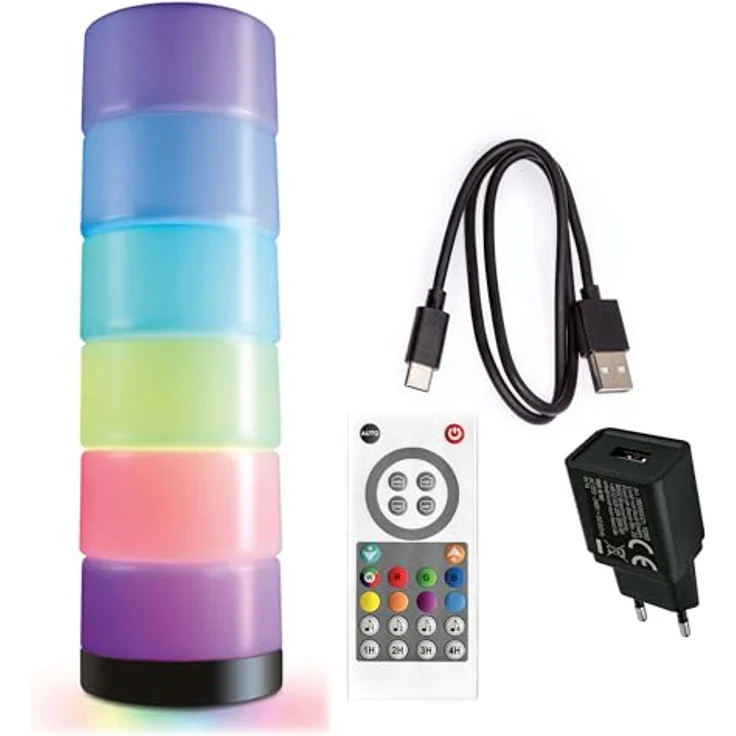 X4-LIFE X4-LIFE RGBIC LED-Dekoleuchte aus 6 magnetischen Elementen, Musik-Synchronisation, dimmbar, Auto-Modus, 7 statische Farben + Weißlicht – Bild 1